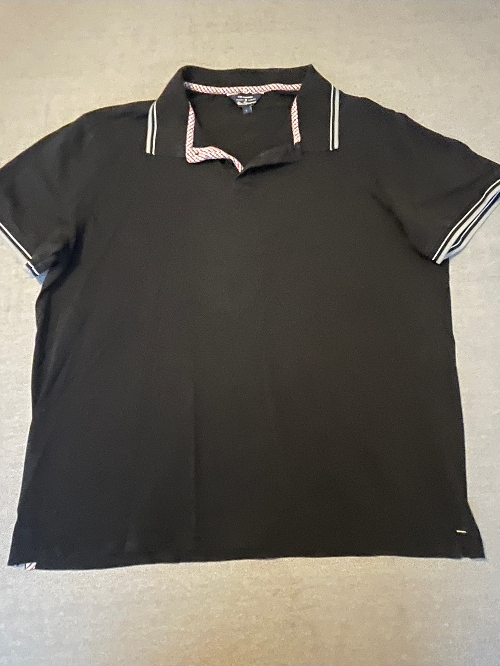 Ben Sherman Black Polo with White Trim and Collar Detail